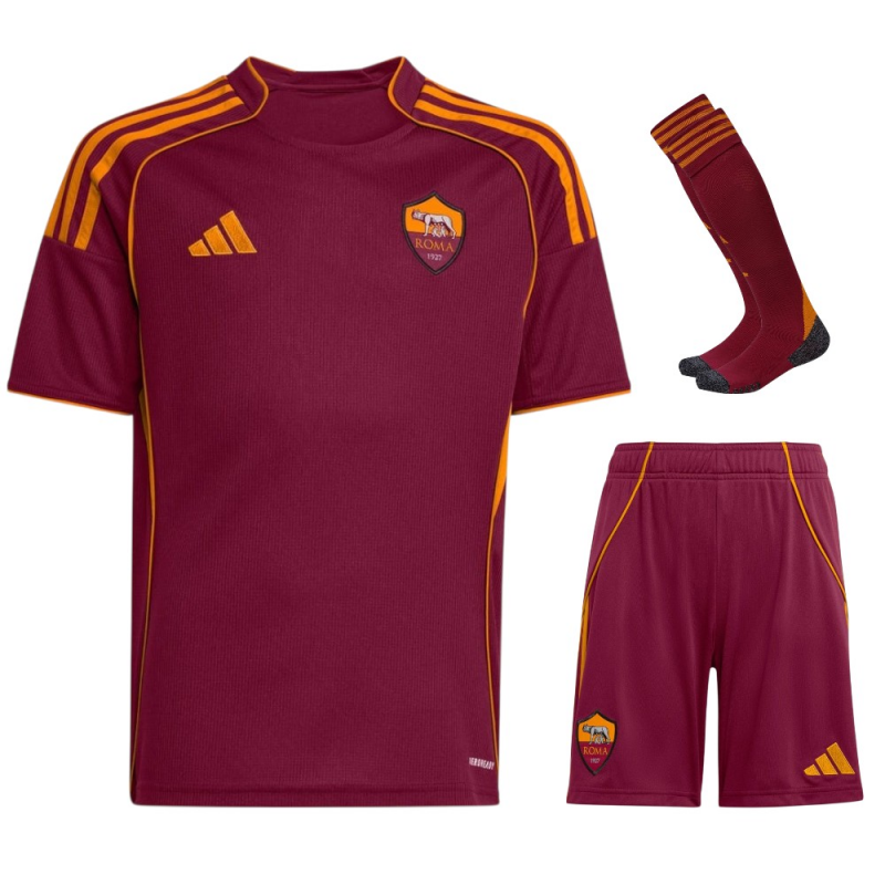 Completo Roma 2025-26 Casa Bambino – Rosso e Giallo